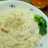 クリーミー豆乳リゾット☆残りご飯でパパッと簡単！